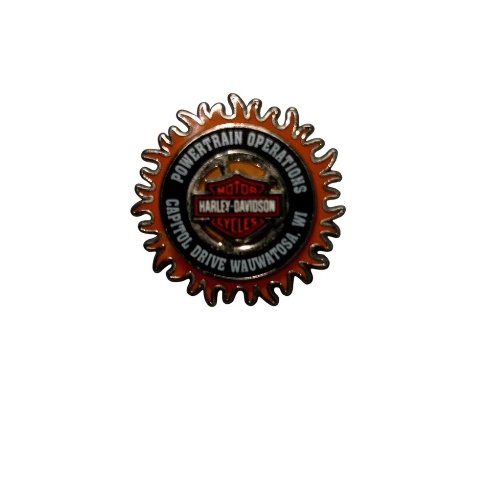 Harley Davidson Collectors Lapel Pin Powertrain Operations Factory WI Spinning